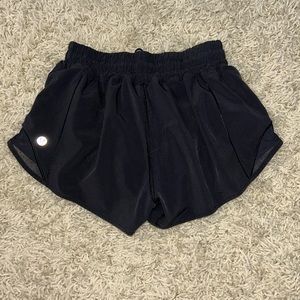 Lululemon hotty hot shorts. black size 2. 2.5 inseam. low rise